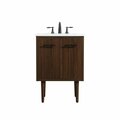 Convenience Concepts 24 in. Cyrus Single Bathroom Vanity, Walnut HI3479987